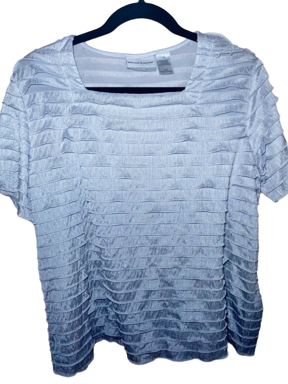 Alfred Dunner‎ Ombré Grey Ruffle Top PL